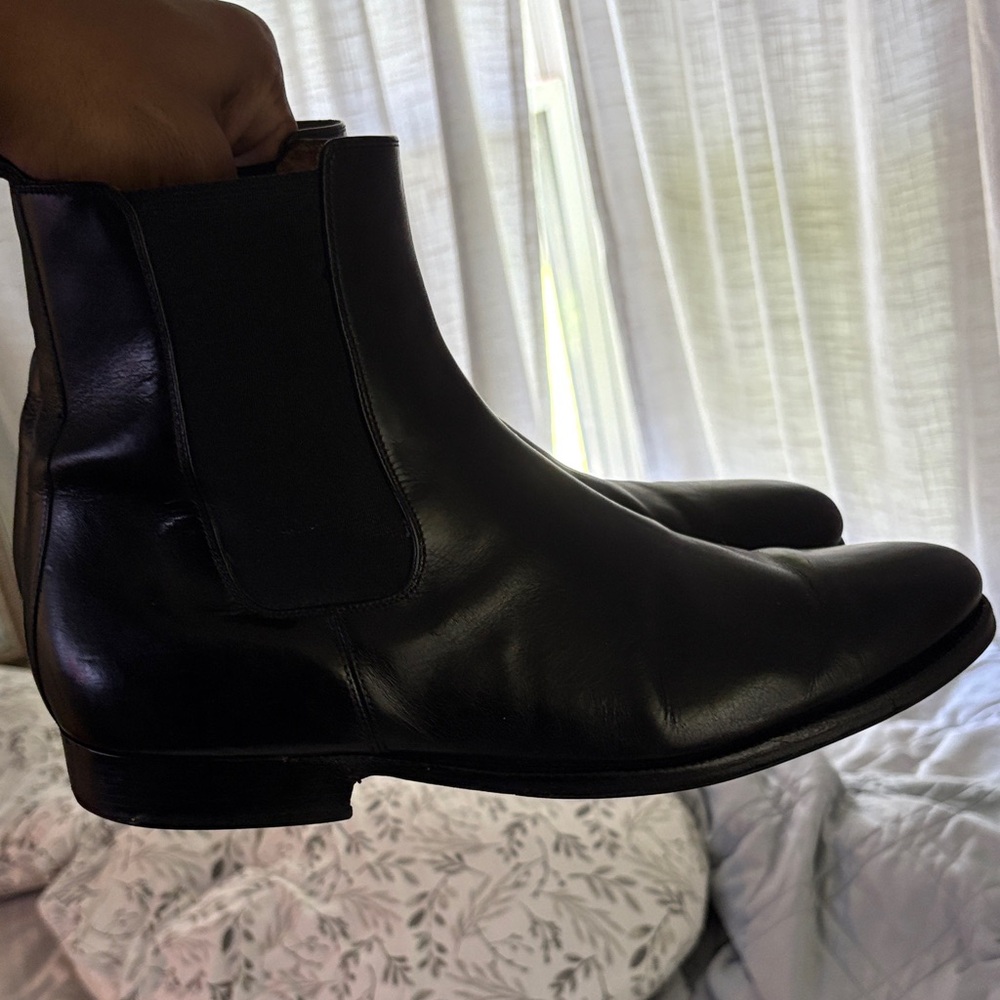 Ralph Lauren Purple Label Black Leather Boots